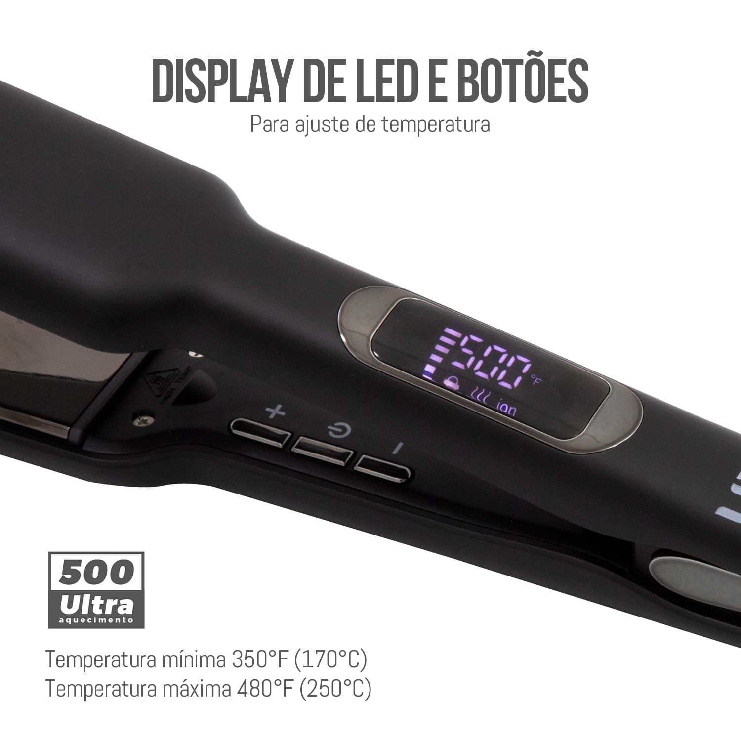 Prancha Focus Extreme 260°C/500°F - Lizz Professional - Loja Lizz